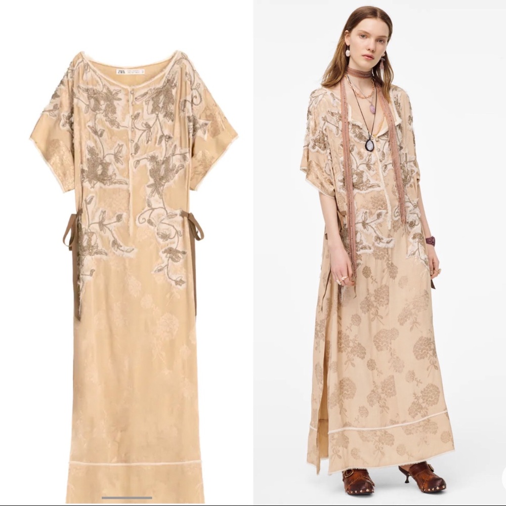 Zara Collection appliqué Maxi Dress made in Morocco